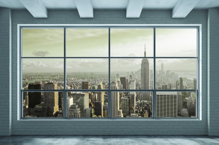Papier peint  Vue de New York depuis une grande fenêtre