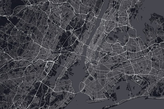 Papier peint  Carte de Manhattan, New York