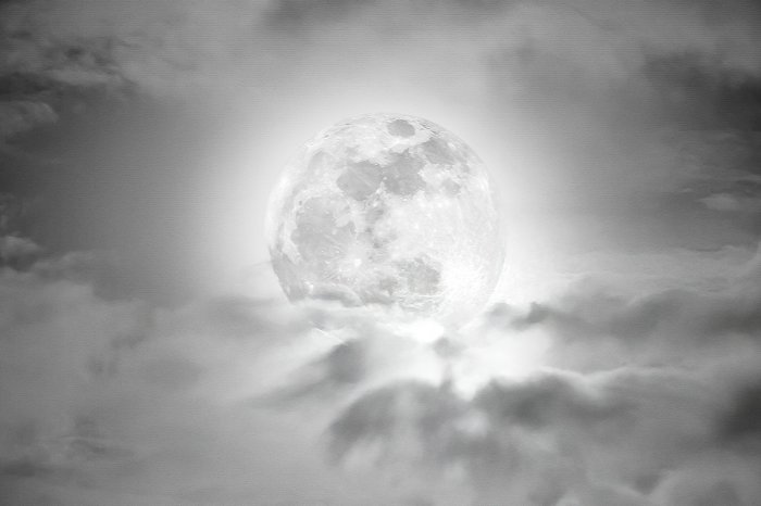 Papier peint  Pleine lune dans le ciel nocturne