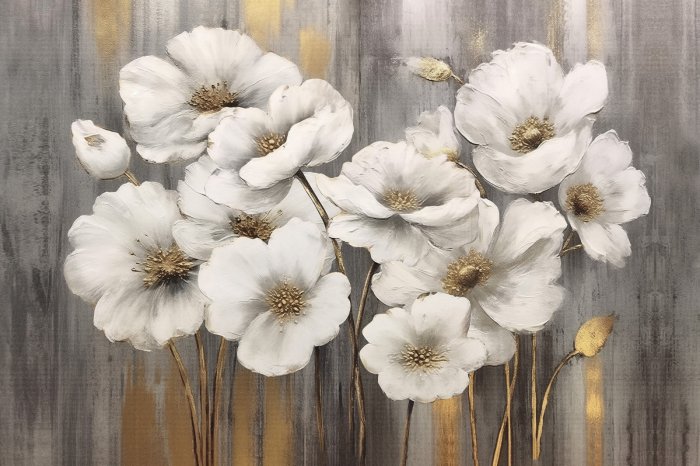 Papier peint  Fleurs des champs abstraites en style peinture