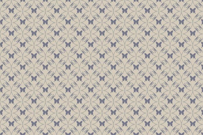 Papier peint  Ornements et papillons en style rétro motif artistique