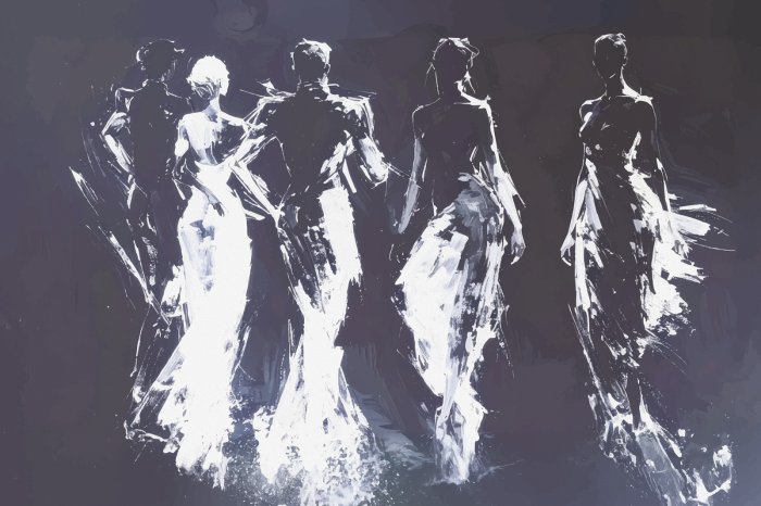 Papier peint  Figures humaines en abstraction, art minimaliste moderne