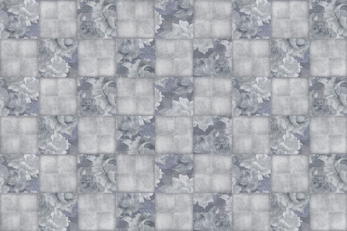 Papier peint  Imitation de carreaux carrés avec des feuilles