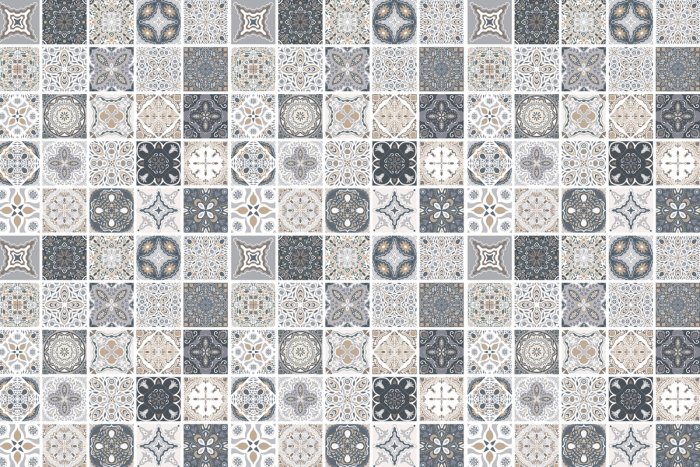 Papier peint  Motif d'imitation de carreaux en mosaïque