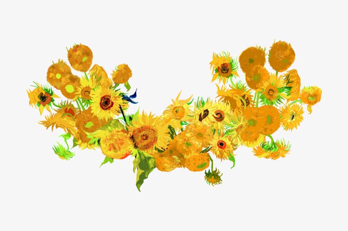 Papier peint  Bouquet peint avec des tournesols