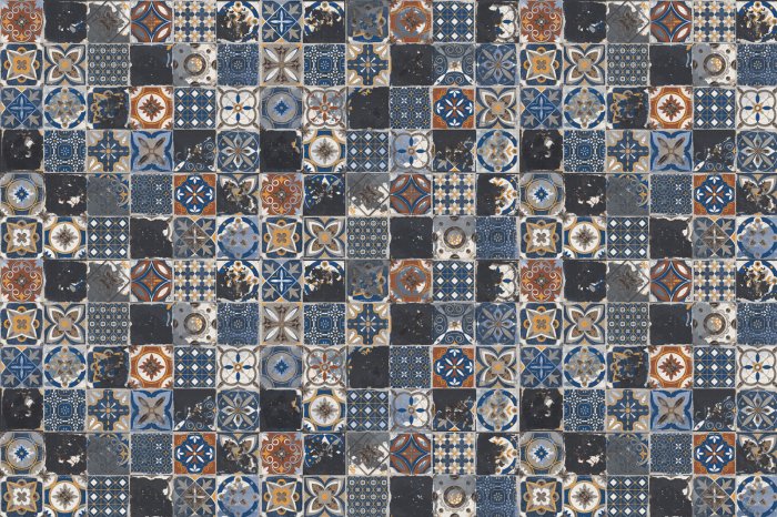 Papier peint  Carreaux carrés ornementaux