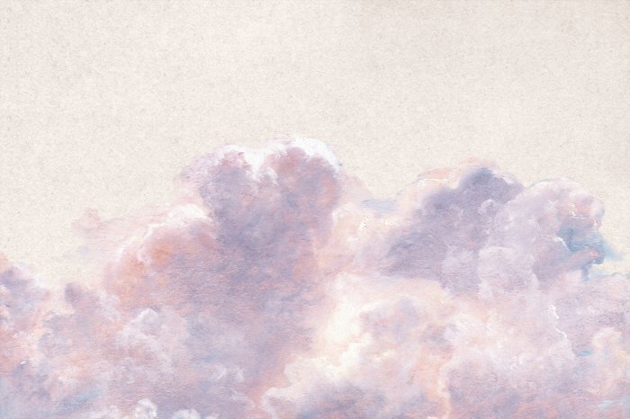 Papier peint  Nuages roses délicats sur un fond clair