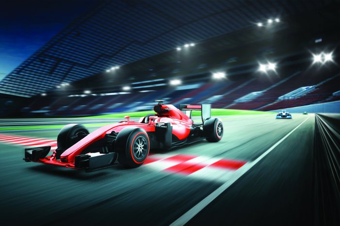 Papier peint  Voiture de course dans le stade