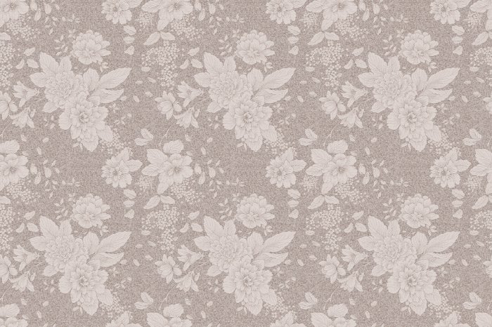 Papier peint  Fleurs subtiles sur fond beige