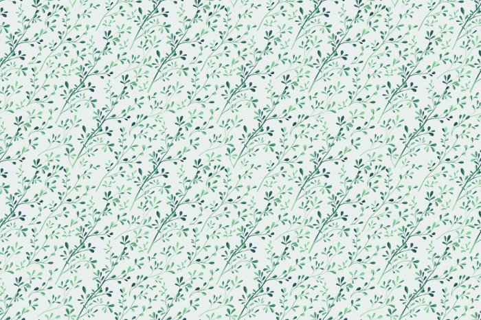 Papier peint  Branches vertes délicates avec des feuilles