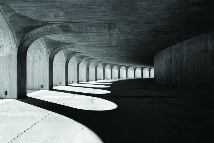 Papier peint  Espace de lumière géométrique en architecture