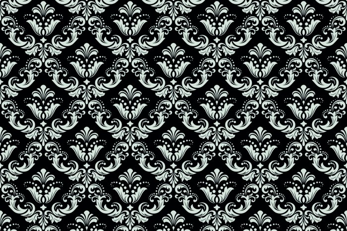 Papier peint  Motif ornemental en noir et blanc