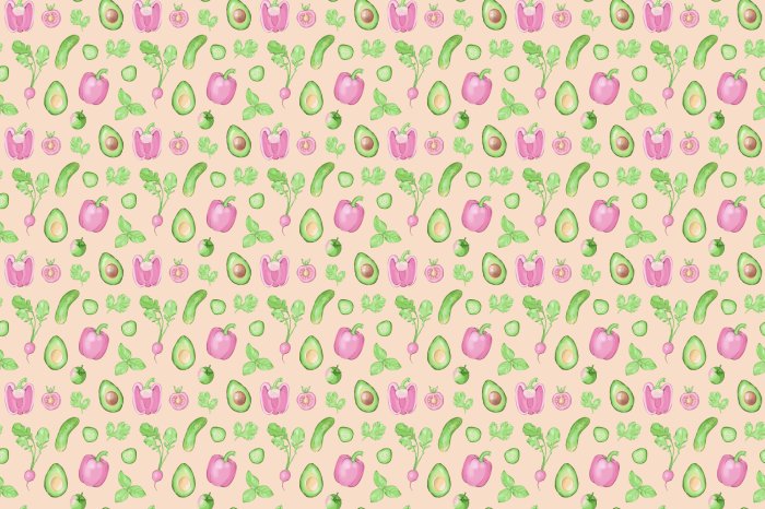 Papier peint  Poivron avec concombre parmi d'autres légumes