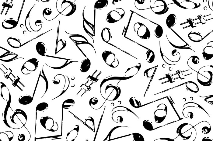 Papier peint  Différentes notes de musique