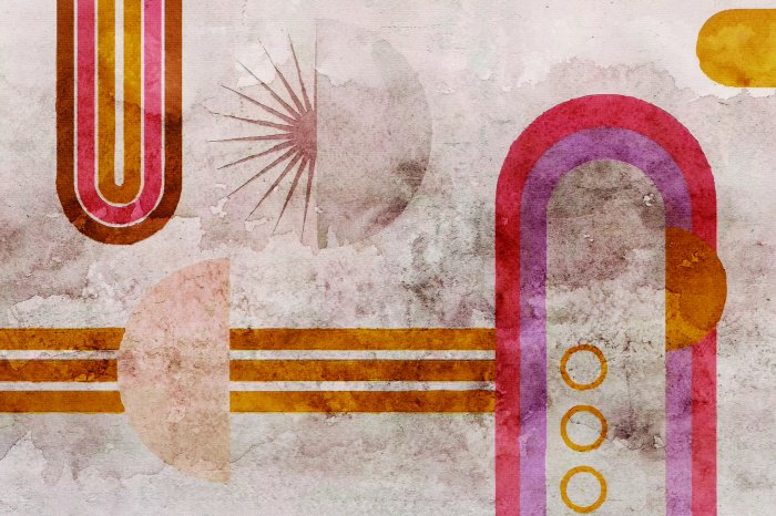 Papier peint  Arches géométriques sur un mur en béton