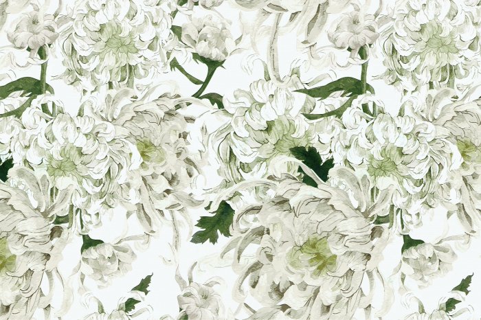 Papier peint  Fleurs de pivoines blanches en fleur