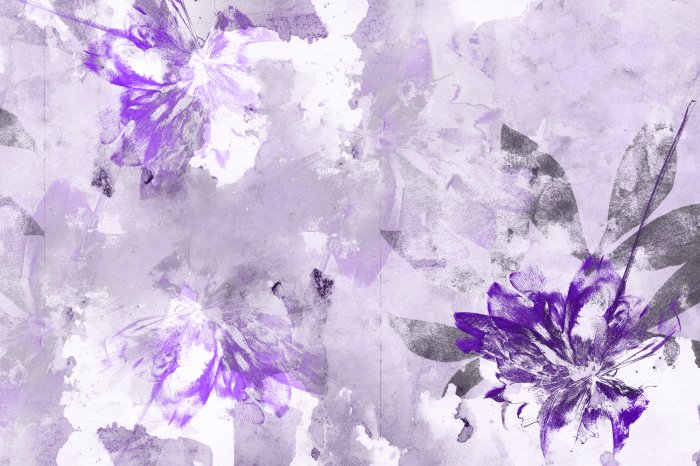 Papier peint  Fleurs délicates dans une composition aquarelle