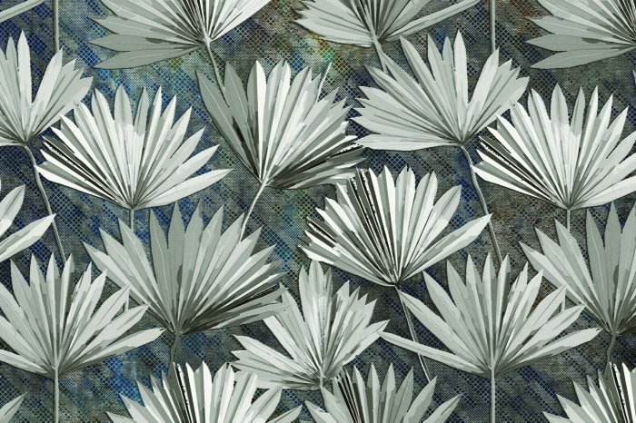 Papier peint  Imitation d'un éventail d'acier de feuilles