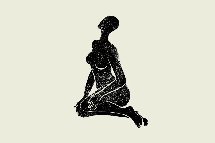 Papier peint  Dessin sensuel d'une femme en noir