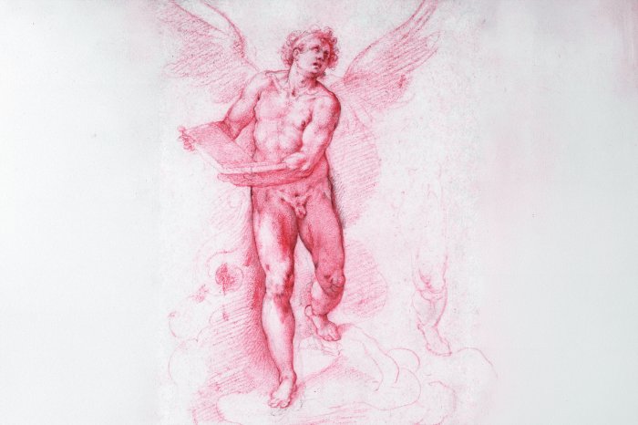 Papier peint  Imitation d'une sculpture d'homme sous forme d'ange