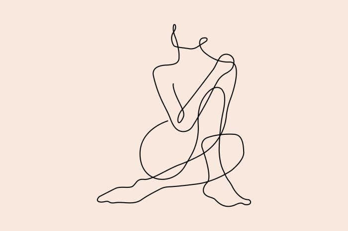 Papier peint  Croquis de femme dessiné à la ligne