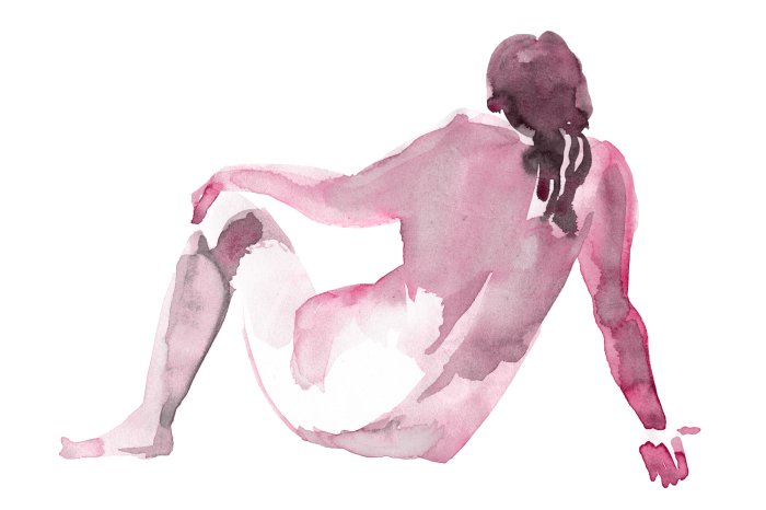 Papier peint  Silhouette féminine peinte à l'aquarelle