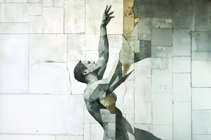 Papier peint  Fresque abstraite d'un homme