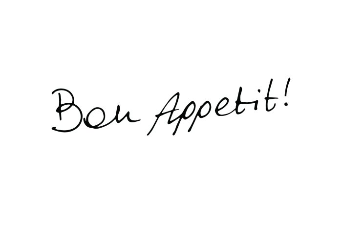 Papier peint  Bon appétit sur fond blanc