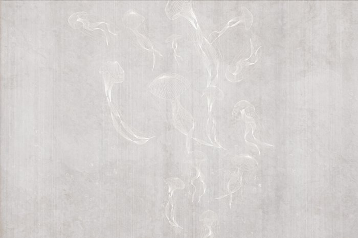 Papier peint  Croquis délicat de méduses marines