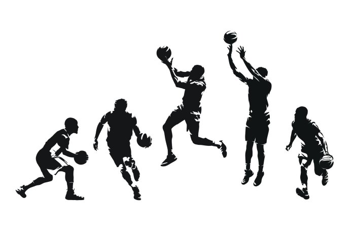 Papier peint  Sportifs s'entraînant au basketball