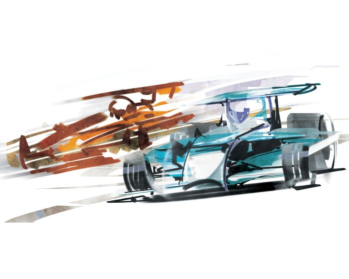 Papier peint  Voitures de sport Formule 1 peintes