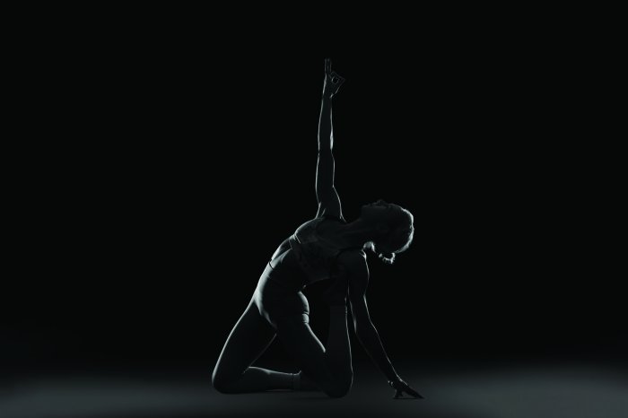 Papier peint  Photo en noir et blanc d'une gymnaste