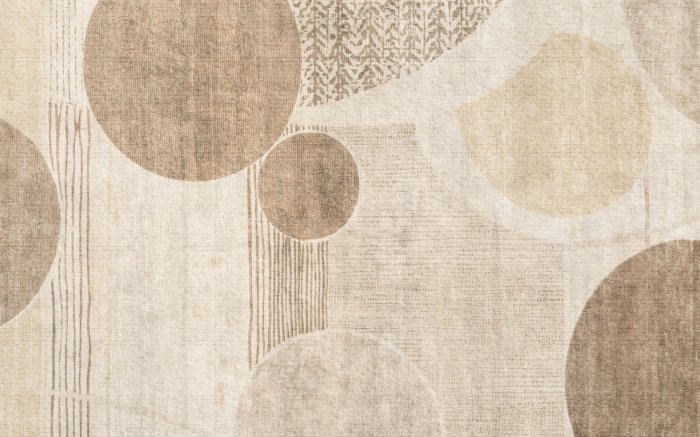 Papier peint  Formes de cercles et de rayures dans une composition marron