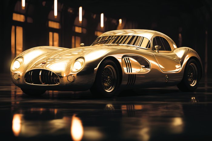 Papier peint  Voiture ancienne dans la lueur de la lumière