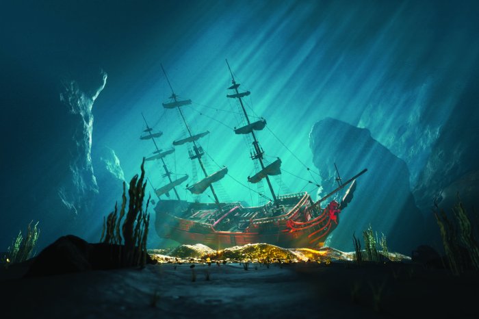 Papier peint  Voilier dans les eaux sombres de l'océan