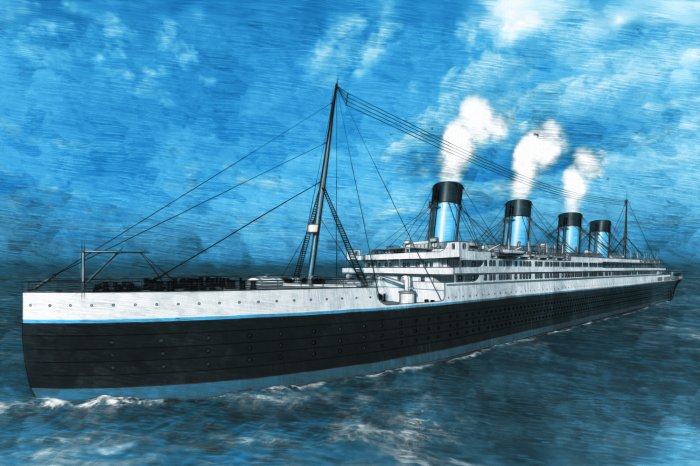 Papier peint  Grand navire de croisière sur la mer