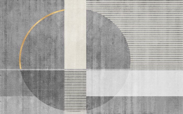 Papier peint  Formes Géométriques sur Fond Gris Effet Béton