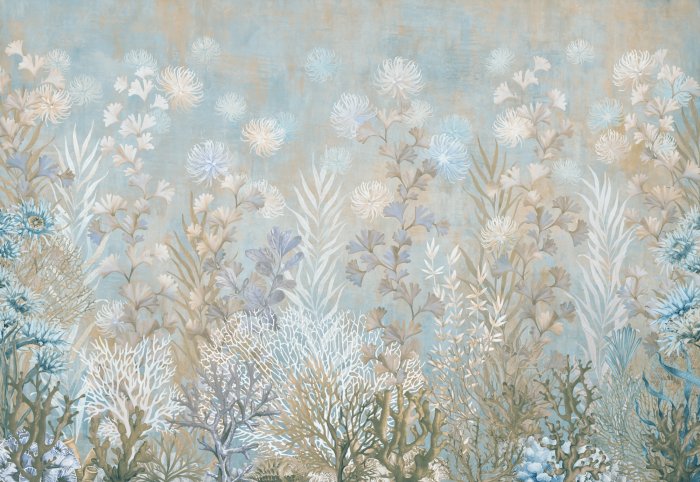 Papier peint  Paysage marin avec végétation