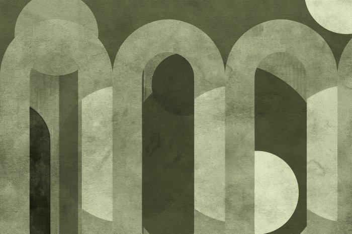 Papier peint  Arches marron avec des cercles