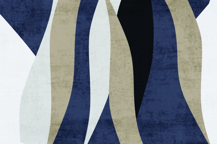 Papier peint  Rayures bleu et beige dans le style scandinave