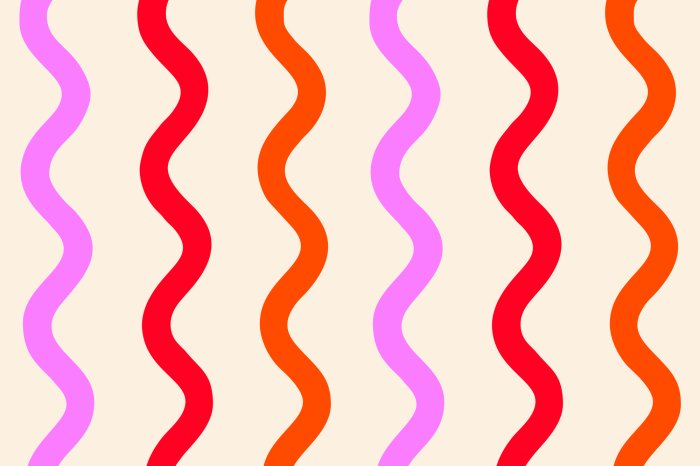 Papier peint  Formes ondulées colorées en style Pop Art