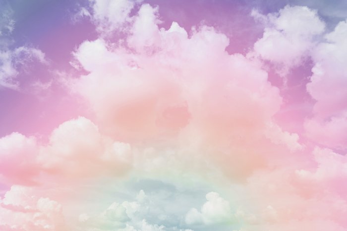 Papier peint  Nuages dans le ciel arc-en-ciel
