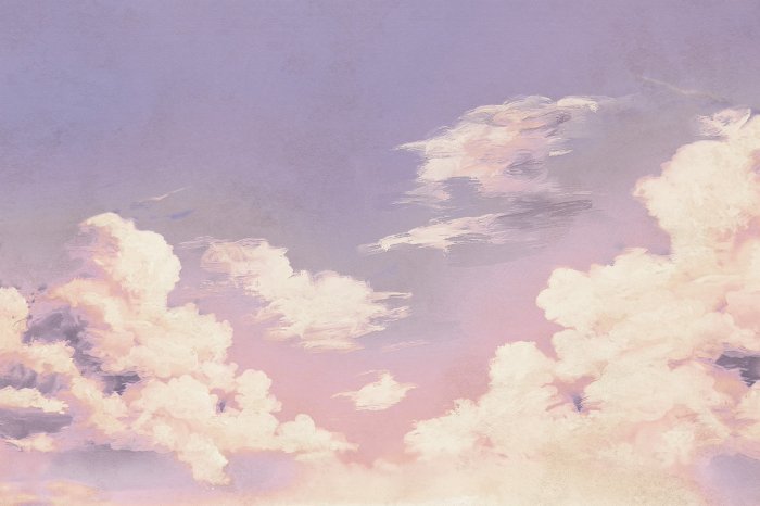 Papier peint  Ciel pastel avec des nuages délicats