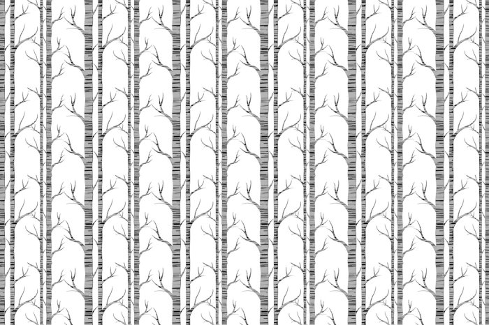 Papier peint  Bouleaux motif minimaliste inspiré par la nature