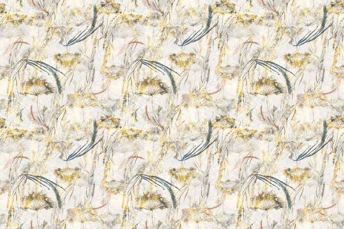 Papier peint  Fleurs sauvages et pissenlits en aquarelle dans un motif botanique naturel