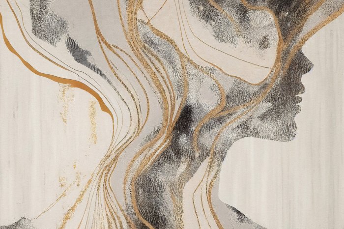 Papier peint  Portrait abstrait moderne d’un homme sur un fond texturé