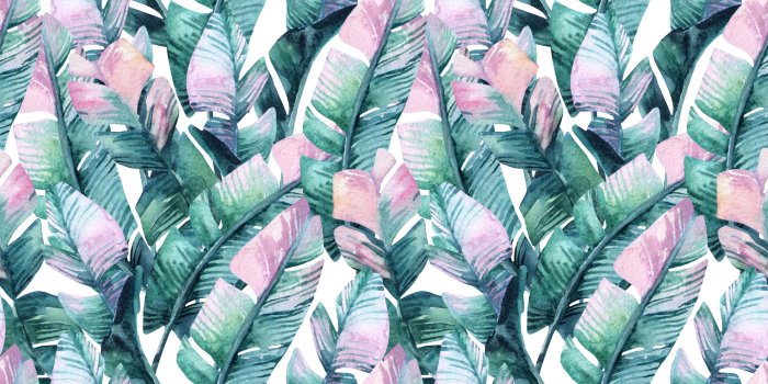 Papier peint  Feuilles de bananier en style aquarelle