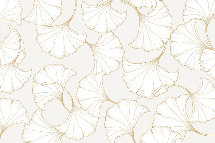Papier peint  Feuilles de ginkgo aux couleurs délicates