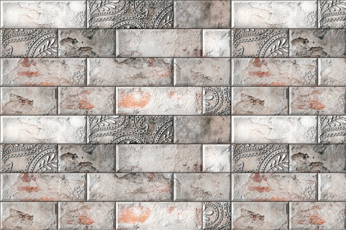 Papier peint  Mur en briques avec un ornement délicat