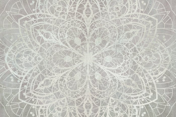 Papier peint  Lignes blanches de mandala sur fond clair